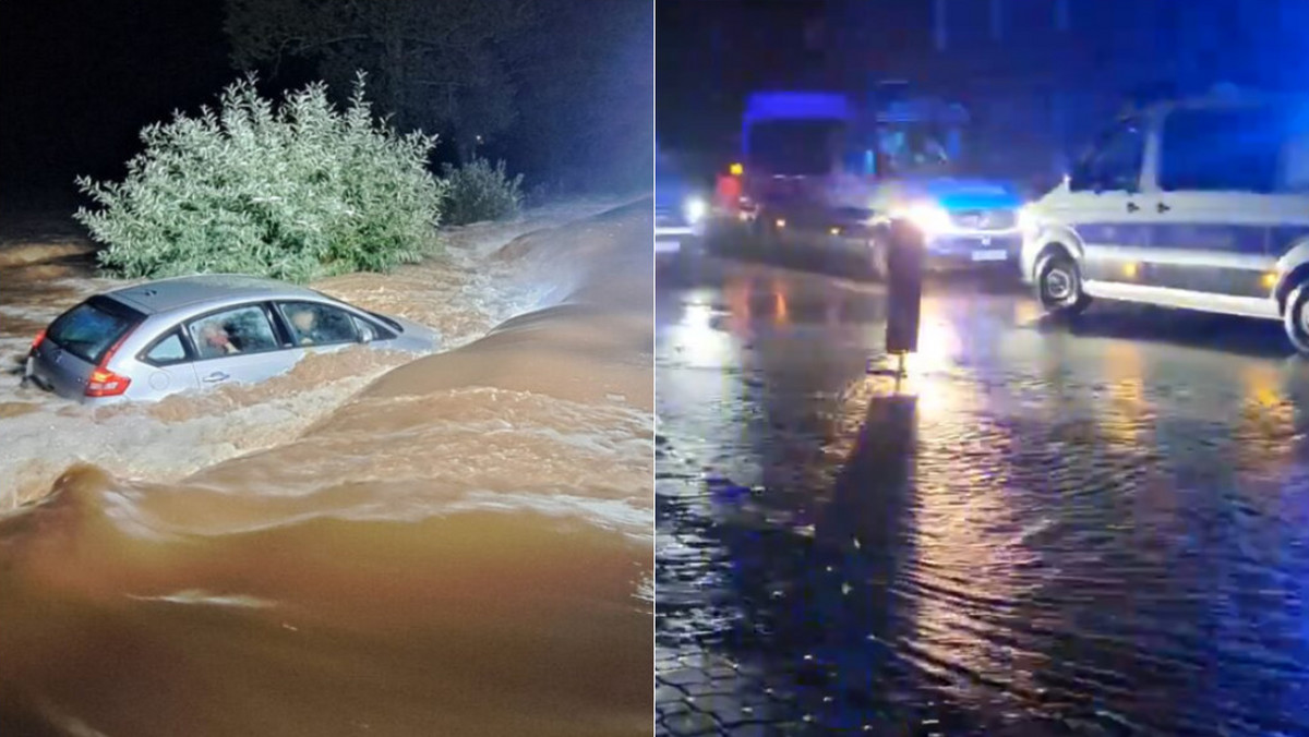 Katastrofa na południu Polski: Samochód z dziećmi w wodzie. Bilans nocy