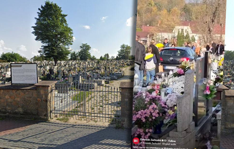 Niezwykłe wydarzenia na cmentarzu w pobliżu Częstochowy – samochód przemierzał alejki między grobami